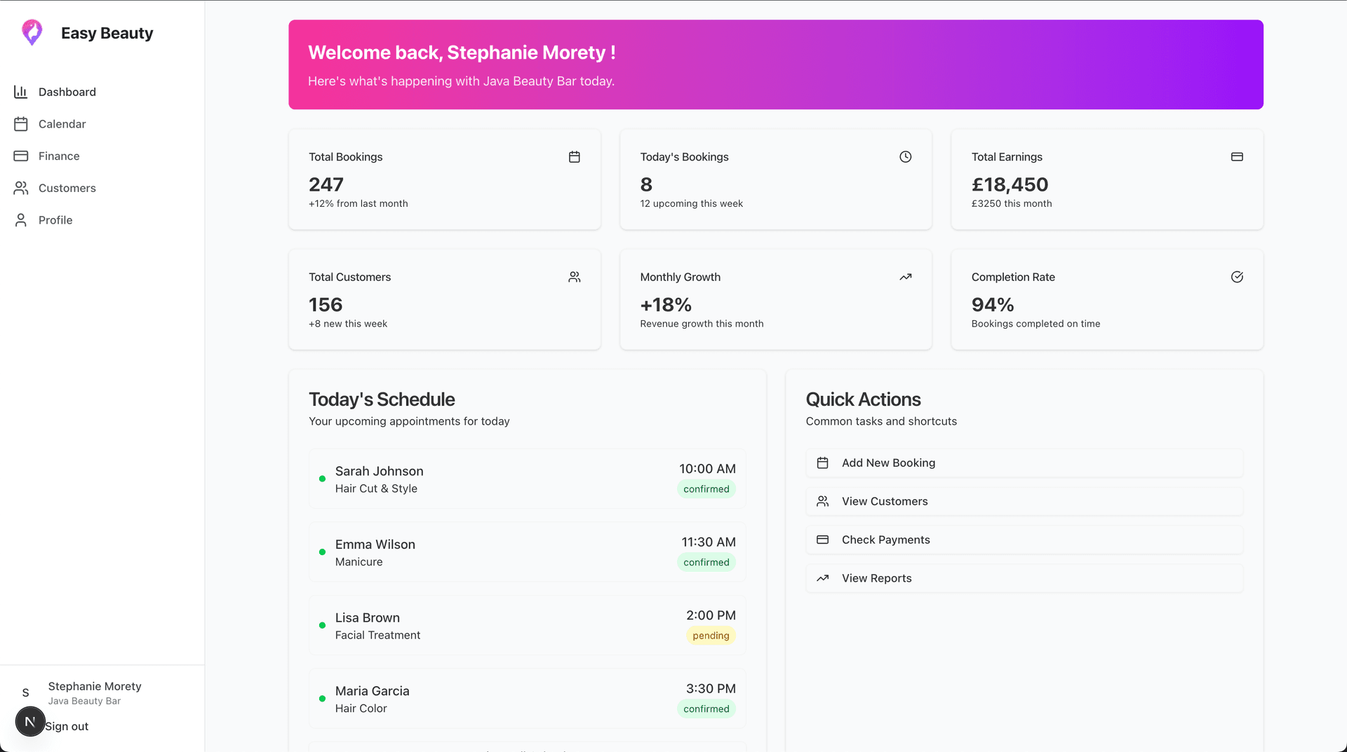 Easy Beauty Dashboard - Manage your beauty business with smart booking and payments